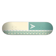 Floral azulverde y poner crema; Lindo Tabla De Patinar