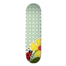 Floral azulverde y poner crema; Mariquita Monopatín Personalizado