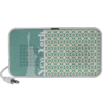 Floral azulverde y poner crema; Nueva York Altavoz De Viaje