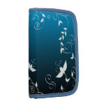 Floral blanco en azul organizadores