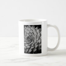 Floral blanco y negro taza de café