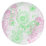 Floral botánico platos