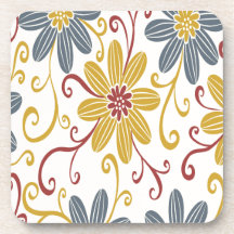 Floral colorido posavasos de bebidas