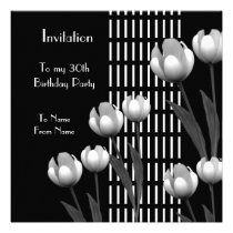 Floral de bambú asiático blanco de la invitación invitaciones