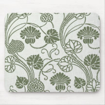 Floral de lujo verde oscuro elegante tapete de ratones