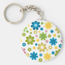 Floral - diseño del hippie llaveros