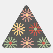 Floral en gris pegatina triangulo personalizadas