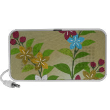 Floral en oro y ciruelo iPod altavoces