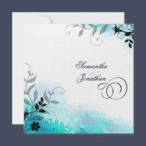 Floral frondoso púrpura del trullo bonito de la in invitaciones