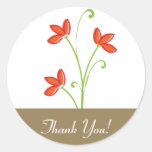 Floral gracias los pegatinas