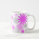 Floral gris del anuncio rosado - taza