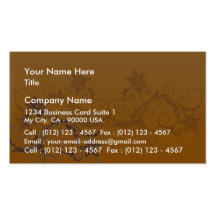 Floral marrón inspirador en fondo anaranjado tarjetas de negocios