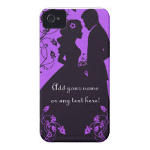 Floral nupcial - púrpura Case-Mate iPhone 4 carcasas