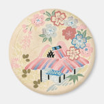 Floral oriental en colores pastel imán de frigorífico