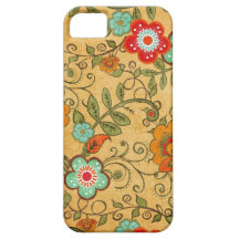 Floral pasado de moda iPhone 5 Case-Mate carcasa