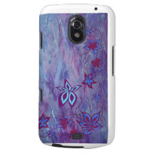 Floral púrpura azul de n samsung galaxy nexus carcasa