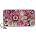 Floral retro enrrollado rosado y blanco del altavo