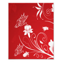 Floral rojo y blanco moderno fotos