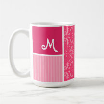 Floral rosado brillante taza de café