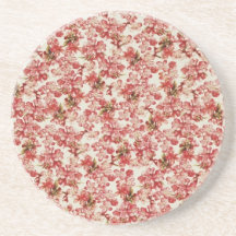 Floral rosado del vintage posavasos diseño