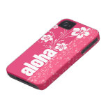 Floral rosado; Hawaiana iPhone 4 Case-Mate Cárcasas