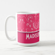 Floral rosado lindo taza de café