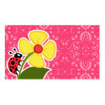 Floral rosado; Mariquita Tarjetas De Visita