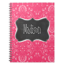 Floral rosado; Pizarra del vintage Libreta