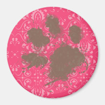 Floral rosado; Regalo divertido para el dueño del  Imán