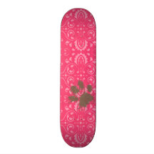 Floral rosado; Regalo divertido para el dueño del  Monopatín Personalizado