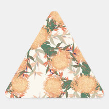 Floral tropical calcomanía triangulo personalizadas