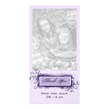 Florales abstractos púrpuras le agradecen tarjeta fotografica personalizada