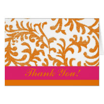 Florales anaranjados y rosados le agradecen tarjetas