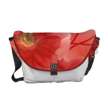 Florales rojos se ruborizan bolsas de mensajeria