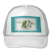 floralfantasy, novia y novio gorras de camionero