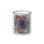 Florece diseño hecho a mano taza