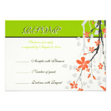 Florece la verde lima anaranjada que casa la tarje invitación