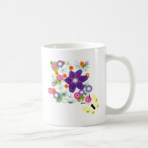 florece verano taza de café