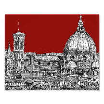 Florencia Italia en rojo Impresiones Fotográficas