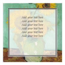 Florero con tres girasoles, Vincent van Gogh Invitaciones Personalizada