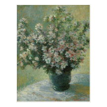 Florero de flores de Claude Monet, vintage floral Tarjeta Postal