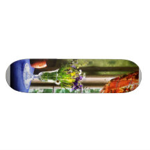 Florero de flores y de la taza por la ventana patin personalizado