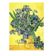 Florero de la invitación con los iris Vincent van 