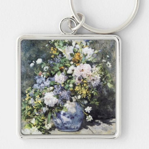 Florero de Pierre-Auguste Renoir de flores Llaveros Personalizados