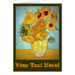 Florero de Vincent van Gogh con 12 girasoles custo Tarjeton