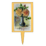 Florero del cumpleaños del vintage de los rosas am decoraciones de tartas