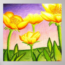 Flores amarillas impresiones