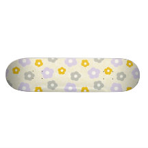 Flores amarillas púrpuras de la lavanda gris monopatin personalizado
