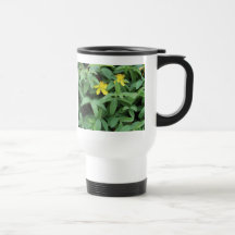 Flores amarillas tazas de café