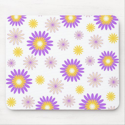 Flores amarillas violetas - Mousepad